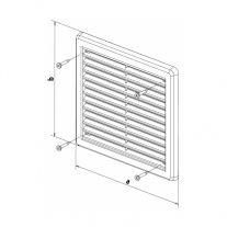 Rama aerisire Haco, acoperita cu plasa, 15 x 15 cm, maro